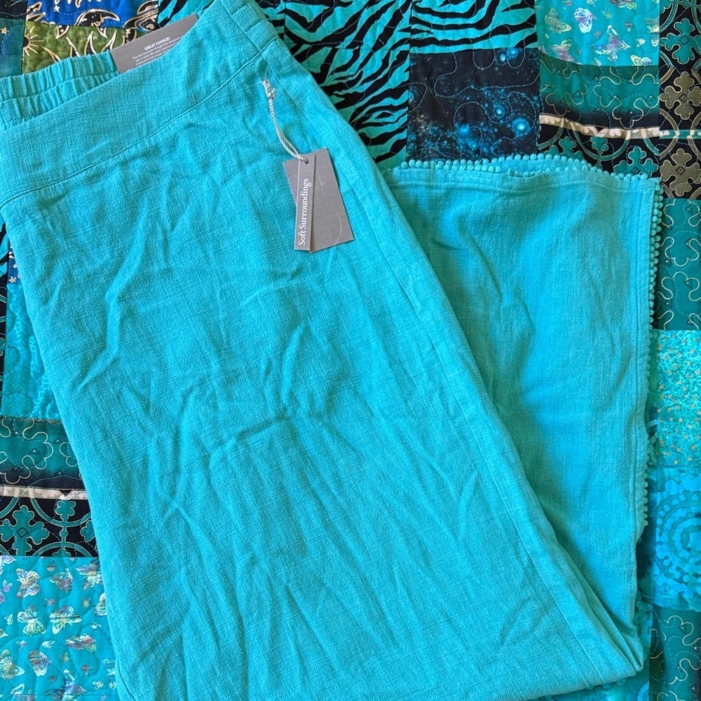 Soft Surroundings Turquoise Relaxed Pants